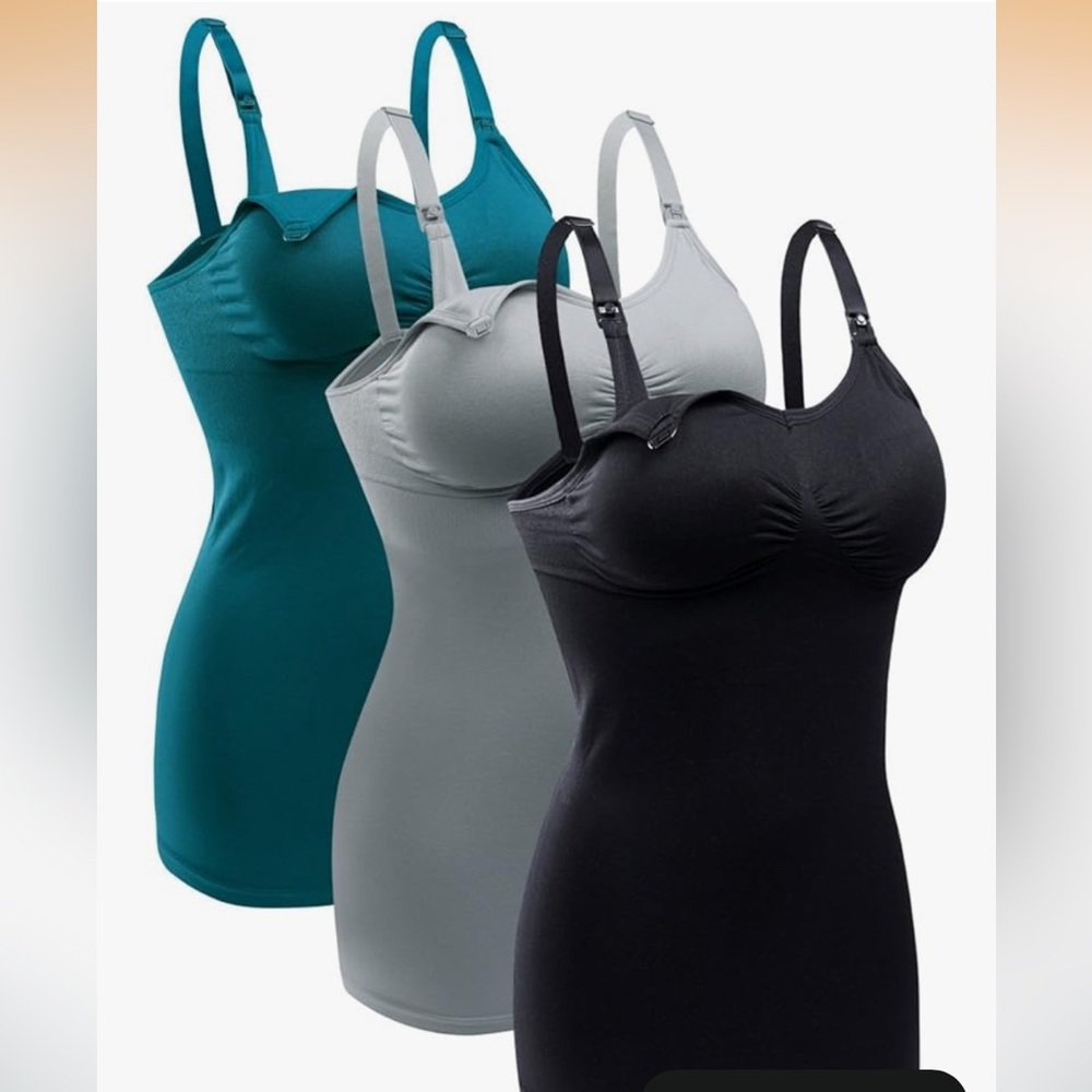 Nursing cami Set - Black, Gray, Teal